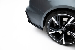Heck Ansatz Flaps Diffusor V.1 passend für Audi RS6 C8 schwarz Hochglanz
