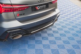 Mittlerer Cup Diffusor Heck Ansatz für Audi RS6 / RS7 C8 schwarz Hochglanz
