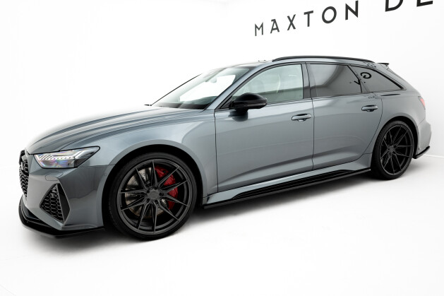 Seitenschweller Ansatz Cup Leisten V.2 passend für Audi RS6 C8 schwarz Hochglanz