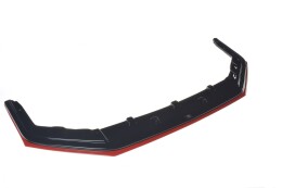 Cup Spoilerlippe Front Ansatz V.4 für SUBARU WRX STI schwarz+rot Hochglanz