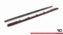 Seitenschweller Ansatz Cup Leisten V.2 passend für SUBARU WRX STI schwarz Hochglanz