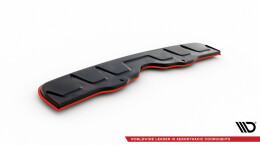 Mittlerer Cup Diffusor Heck Ansatz passend für V.2 SUBARU WRX STI schwarz Hochglanz