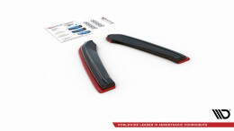 Heck Ansatz Flaps Diffusor V.4 passend für Seat Leon Cupra Mk3 FL Sportstourer schwarz Hochglanz