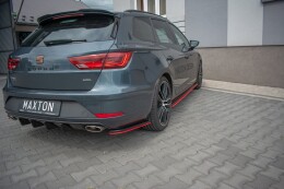 Street+ Heck Ansatz Flaps V.4 passend für Seat Leon CUPRA Mk3 FL Sportstourer schwarz Hochglanz