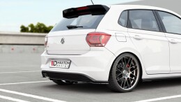 Mittlerer Cup Diffusor DTM Look Heck Ansatz für VW Polo GTI / R-line Mk6 schwarz Hochglanz