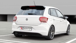 Mittlerer Cup Diffusor DTM Look Heck Ansatz für VW Polo GTI / R-line Mk6 schwarz Hochglanz