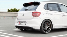 Mittlerer Cup Diffusor Heck Ansatz DTM Look für VW Polo 6 GTI Mk6 schwarz Hochglanz