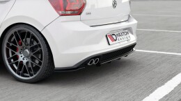 Mittlerer Cup Diffusor Heck Ansatz DTM Look für VW Polo GTI / R-line Mk6 schwarz Hochglanz