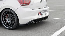 Mittlerer Cup Diffusor Heck Ansatz DTM Look passend für VW Polo GTI / R-line Mk6 schwarz Hochglanz