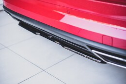Mittlerer Cup Diffusor Heck Ansatz für Skoda Kodiaq RS schwarz Hochglanz