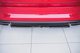 Mittlerer Cup Diffusor Heck Ansatz für Skoda Kodiaq RS schwarz Hochglanz