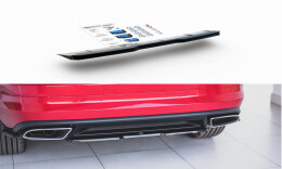Mittlerer Cup Diffusor Heck Ansatz passend für Skoda Kodiaq RS Mk1 / Mk1 Facelift schwarz Hochglanz