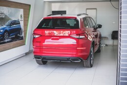 Mittlerer Cup Diffusor Heck Ansatz passend für Skoda Kodiaq RS Mk1 / Mk1 Facelift schwarz Hochglanz