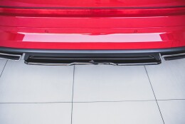 Mittlerer Cup Diffusor Heck Ansatz passend für Skoda Kodiaq RS Mk1 / Mk1 Facelift schwarz Hochglanz