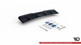 Mittlerer Cup Diffusor Heck Ansatz passend für Skoda Kodiaq RS Mk1 / Mk1 Facelift schwarz Hochglanz