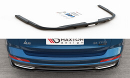 Mittlerer Cup Diffusor Heck Ansatz DTM Look passend für Audi A6 S-Line C8 schwarz Hochglanz