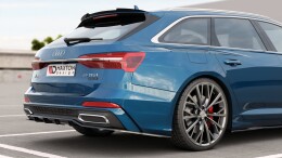 Mittlerer Cup Diffusor Heck Ansatz DTM Look passend für Audi A6 S-Line C8 schwarz Hochglanz