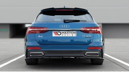 Mittlerer Cup Diffusor Heck Ansatz DTM Look passend für Audi A6 S-Line C8 schwarz Hochglanz
