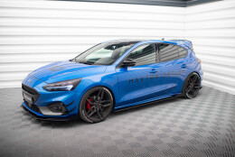 Street Pro Seitenschweller Ansatz Cup Leisten passend für Ford Focus ST / ST-Line Mk4 FLAPS HOCHGLANZ