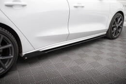 Street Pro Seitenschweller Leisten + Flaps passend für Ford Focus ST / ST-Line Mk4 schwarz Hochglanz