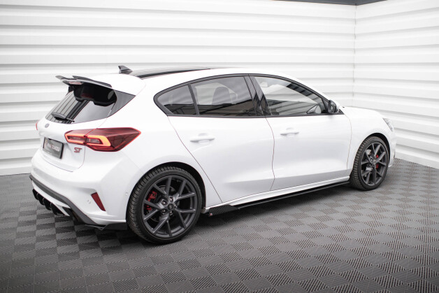 Street Pro Seitenschweller Leisten passend für Ford Focus ST / ST-Line Mk4 rot+ Hochglanz Flaps