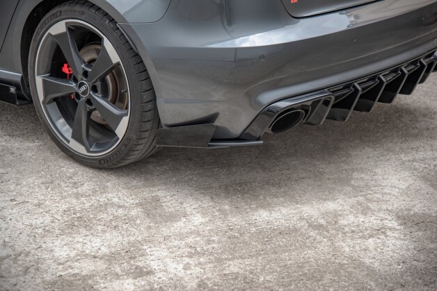 Street Pro Heck Ansatz Flaps Diffusor passend für Audi RS3 8V Sportback SCHWARZ+ HOCHGLANZ FLAPS
