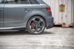 Street Pro Heck Ansatz Flaps Diffusor passend für Audi RS3 8V Sportback SCHWARZ+ HOCHGLANZ FLAPS