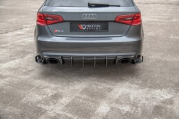 Street Pro Heck Ansatz Flaps Diffusor passend für Audi RS3 8V Sportback SCHWARZ+ HOCHGLANZ FLAPS