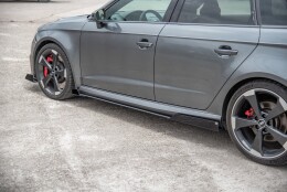 Street Pro Seitenschweller Ansatz Cup Leisten passend für Audi RS3 8V Sportback FLAPS HOCHGLANZ