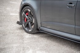 Street Pro Seitenschweller Leisten passend für Audi RS3 8V Sportback rot+ Hochglanz Flaps
