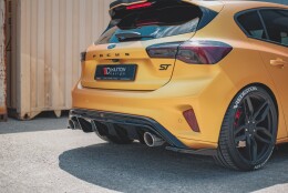 Heck Ansatz Diffusor V.3 passend für Ford Focus Hatchback ST Mk4 schwarz Hochglanz