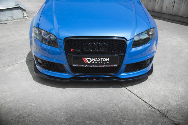 Cup Spoilerlippe Front Ansatz V.2 passend für Audi RS4 B7 schwarz Hochglanz