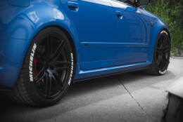 Seitenschweller Ansatz Cup Leisten passend für Audi RS4 B7 schwarz Hochglanz