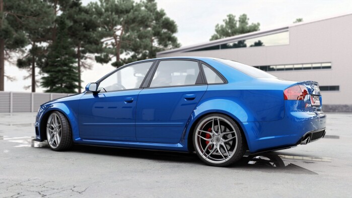 Seitenschweller Ansatz Cup Leisten passend für Audi RS4 B7 Carbon Look