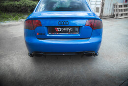Heck Ansatz Diffusor passend für Audi RS4 B7 schwarz...