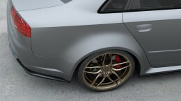 Heck Ansatz Flaps Diffusor V.2 für Audi RS4 Limousine B7 schwarz Hochglanz