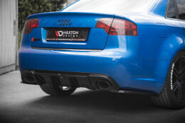 Heck Ansatz Flaps Diffusor V.2 passend für Audi RS4 Limousine B7 schwarz Hochglanz