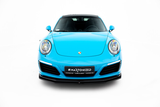 Street+ Spoilerlippe Front Ansatz V.2 passend für Porsche 911 Carrera 991 FL schwarz Hochglanz