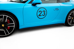 Seitenschweller Ansatz Cup Leisten für Porsche 911 Carrera 991 Facelift schwarz Hochglanz