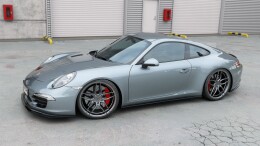 Seitenschweller Ansatz Cup Leisten für Porsche 911 Carrera 991 schwarz Hochglanz