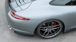 Heck Ansatz Flaps Diffusor für Porsche 911 Carrera 991 schwarz Hochglanz
