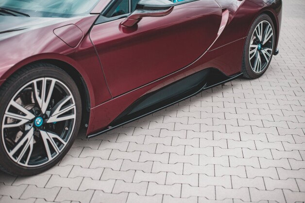 Seitenschweller Ansatz Cup Leisten passend für BMW i8 schwarz Hochglanz