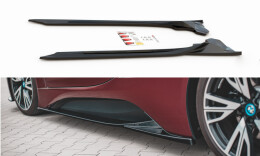 Seitenschweller Ansatz Cup Leisten passend für BMW i8 schwarz Hochglanz
