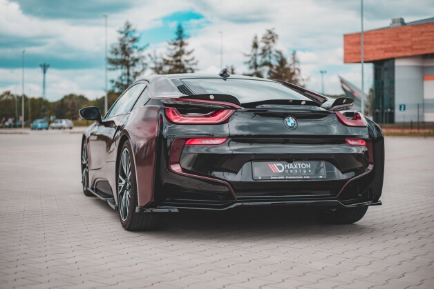 Mittlerer Cup Diffusor Heck Ansatz passend für BMW i8 schwarz Hochglanz