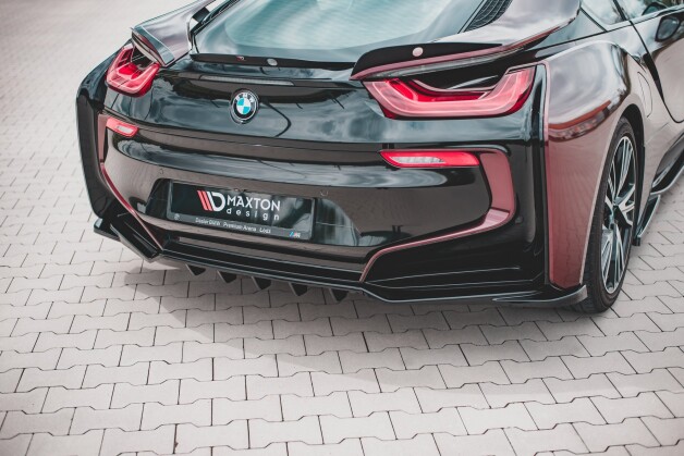 Street+ Mittlerer Diffusor RACE Heck Ansatz passend für BMW i8 schwarz Hochglanz