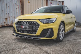 Street+ Spoilerlippe Front Ansatz V.1 passend für Audi A1 S-Line GB schwarz Hochglanz
