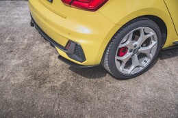 Heck Ansatz Flaps Diffusor für Audi A1 S-Line GB schwarz Hochglanz