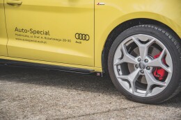 Seitenschweller Ansatz Cup Leisten für Audi A1 S-Line GB schwarz Hochglanz