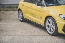 Seitenschweller Ansatz Cup Leisten für Audi A1 S-Line GB schwarz Hochglanz