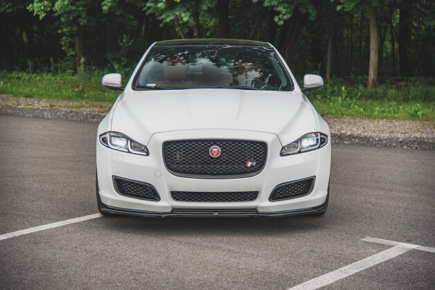 Cup Spoilerlippe Front Ansatz passend für Jaguar XJ R-Sport X351 Facelift schwarz Hochglanz